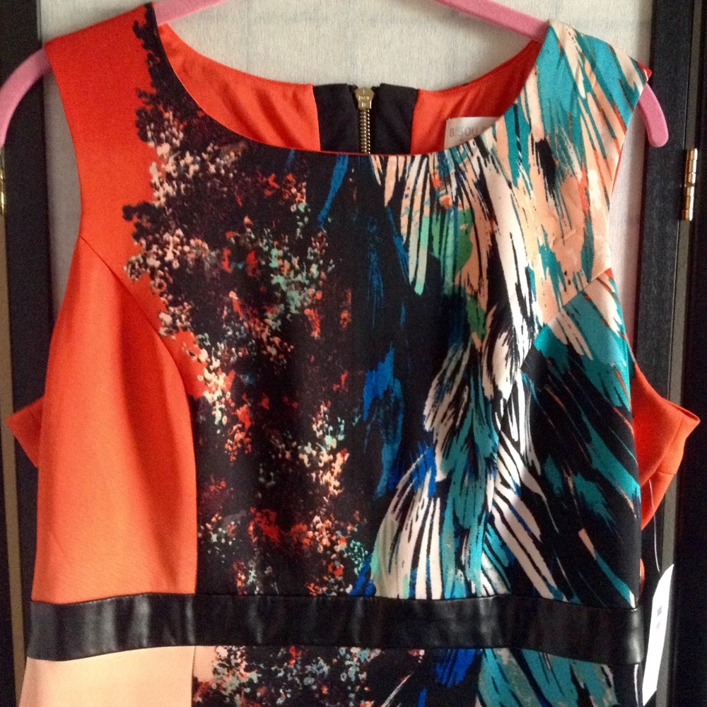 NWT Bisou Bisou Women's Size 14 Orange Floral Dres